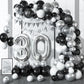 30Th Birthday Decorations Black Silver,30Th Birthday Balloon Garland Party Decorations With Number 30 Foil Balloons,Happy Birthd