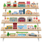 35 PCS Wooden City Play Set Wood Blocks Town Buildings Street Traffic Signs Cars Trees Pretend Play Toys for Play Mats Preschool