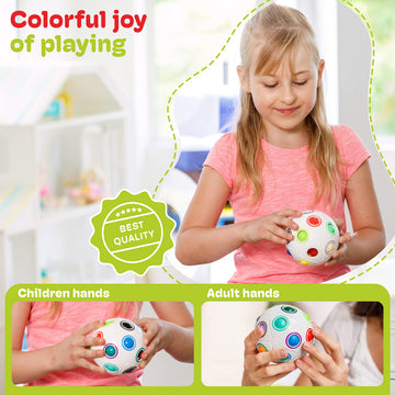 Cubidi® Original Big Rainbow Puzzle Ball I Brain Teasers For Kids Ages 6-10 I For Boys And Girls 6+ Years I Ideal Travel Toy For Children | Fidget Puzzles For Adults