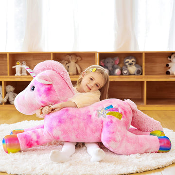 Earthsound Giant Unicorn Stuffed Animal Plush Toy,43'' Large Jumbo Cute Soft Toys,Big Size Huge Fluffy Plushy Oversized Fat Plus