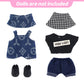 2 Packs Clothes Set for 17cm Dolls Shoes & Hat & Overalls Set for 17cm Accessories Suit Outfits  Cute Clothes for Dress up 6.7 Doll