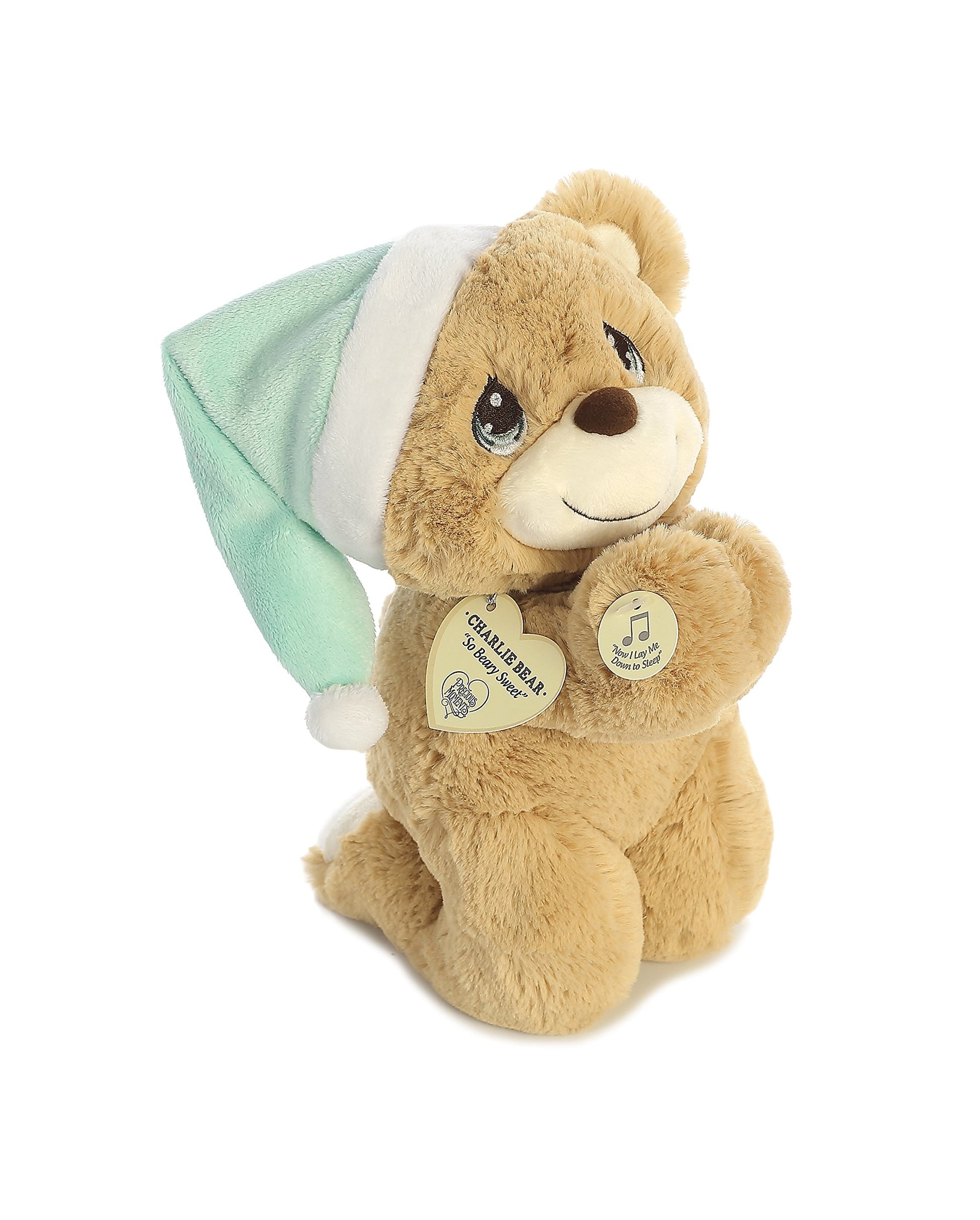 Aurora Inspirational Precious Moments Charlie Prayer Bear Stuffed Animal - Cherished Memories - Enduring Comfort - Brown 10 Inch