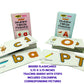 MFM Toys Sandpaper Alphabets Letters Numerals Flashcards Tactile - Early Learning Aid (Uppercase, Lowercase Combo)