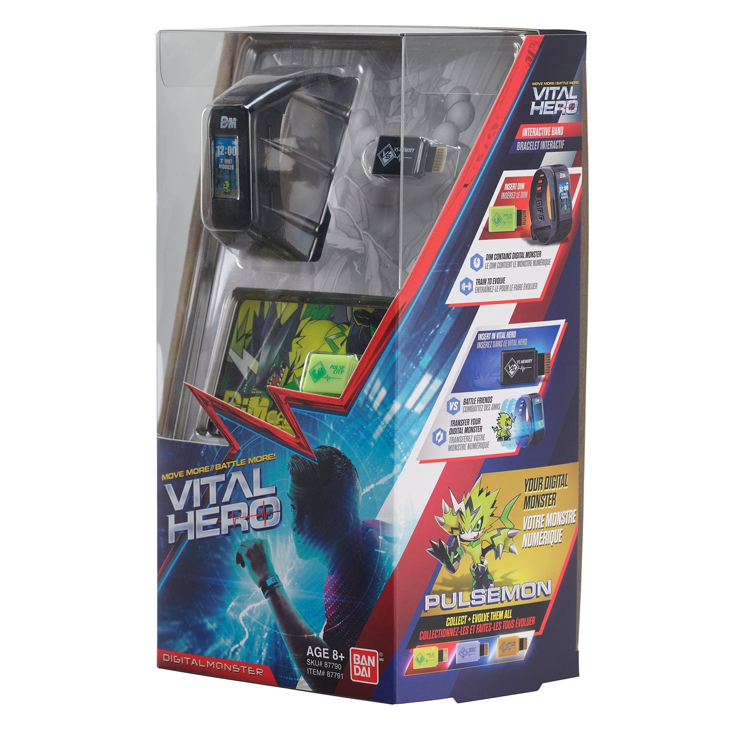 Bandai Namco - Digimon - Vital Hero Interactive Fitness Tracker/ Digital Watch/ Virtual Pet (Black)
