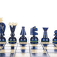 Chess and Games Shop Muba Wooden Folding Chess Set - Vintage 14" Carved Pieces in Blueberry Color