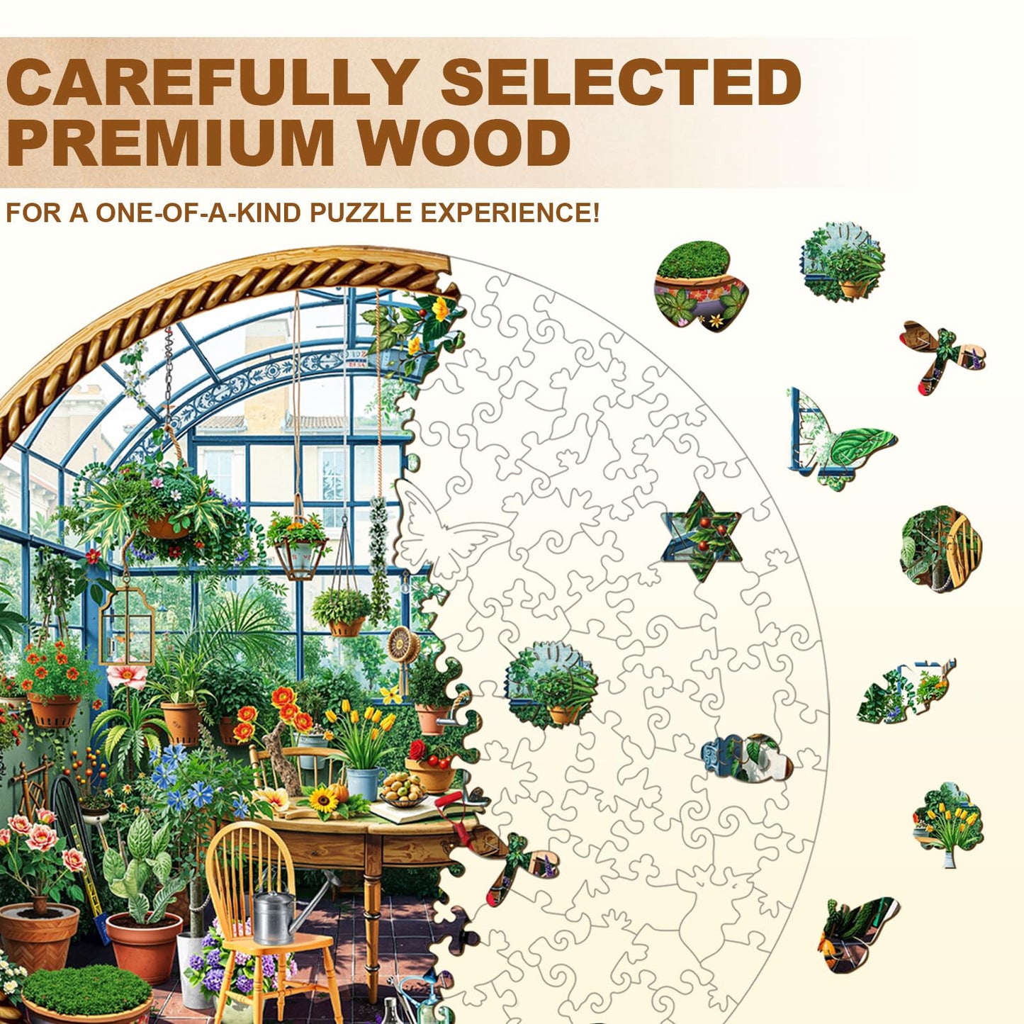 Jigfoxy Wooden Puzzles for mature-themeds  Botanical Garden Wood Puzzles mature-themed  Unique Animal Shape Wooden Jigsaw Puzzles for mature-themeds  Birthday Gifts for Puzzle Lovers  Family  Friend (M-11.4 * 11.4in-200pcs)