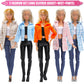 Barwa 11 Pcs Doll Clothes 4 Sets Elegant Business Skirt Vest Set Fashion Top And Pants Long Sleeved Coat Office Style Casual For
