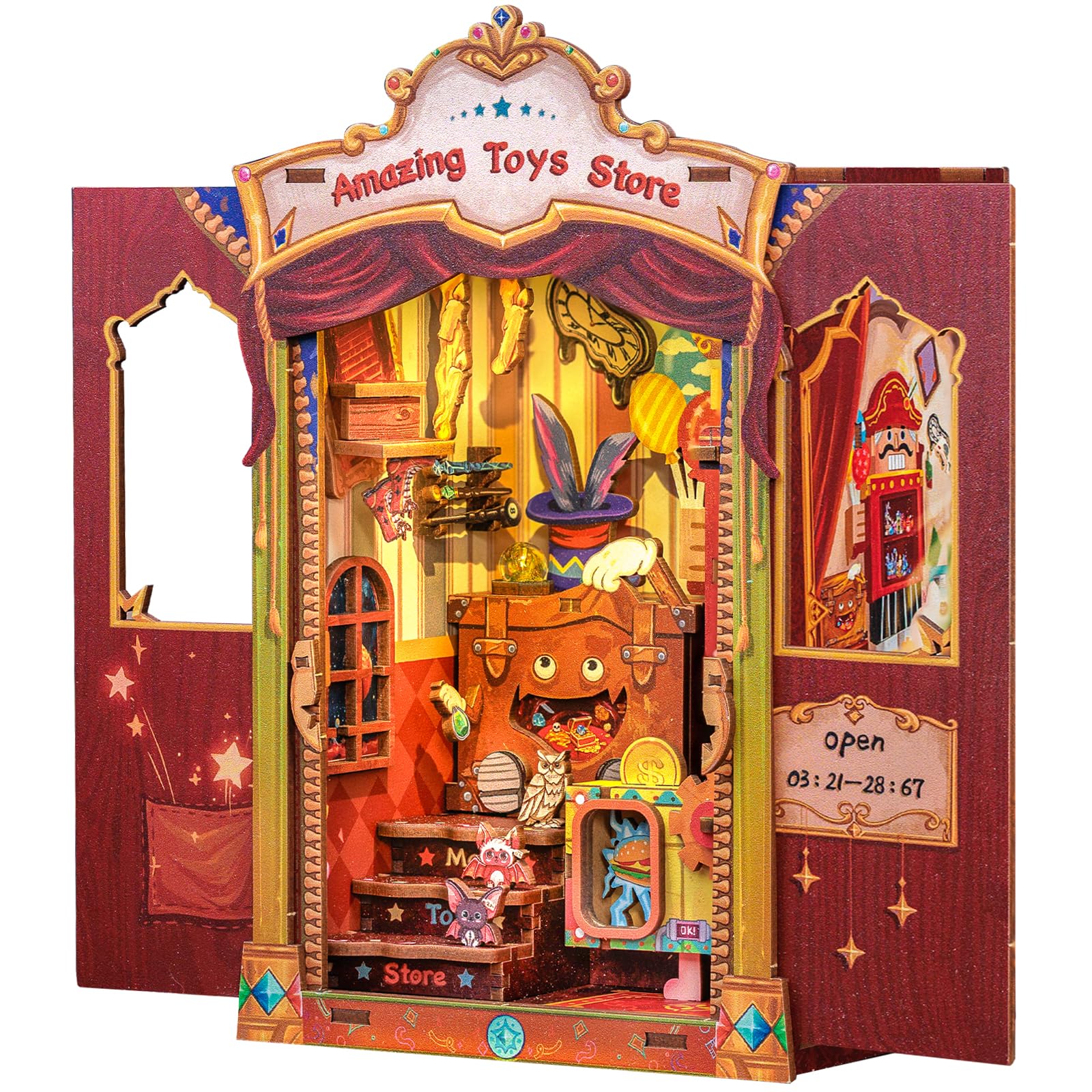 Fsolis Book Nook Kits, Diy Miniature House Room Kit For Adults Activity Puzzle Booknooks Bookshelf Alley Decor Gifts For Women Teenagers (Amazing Toys Store)
