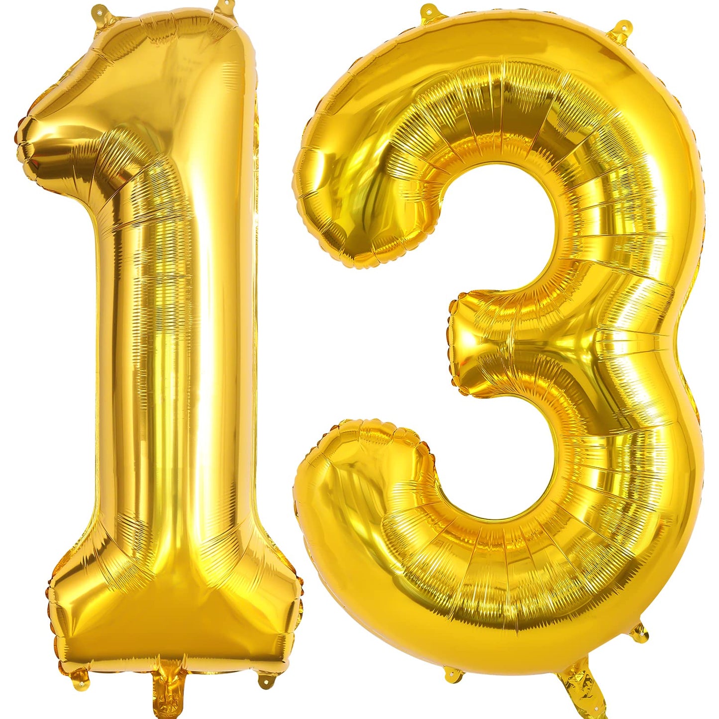 Gold 13 Balloon Numbers, Large 13 Or 31 Foil Balloons, Big Number Balloons 40 Inch For 13Th / 31St Birthday Party And Anniversar