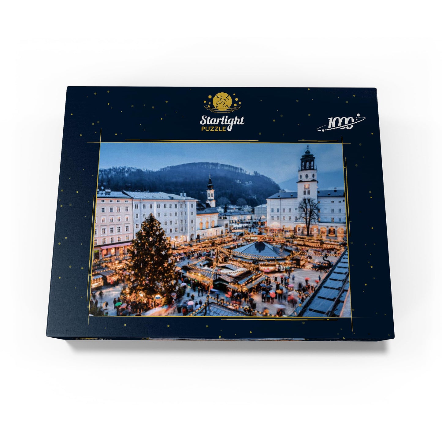 MyPuzzle 1000 Piece Jigsaw Puzzle - Christmas Market in Salzburg, Colorful Cardboard for Adults