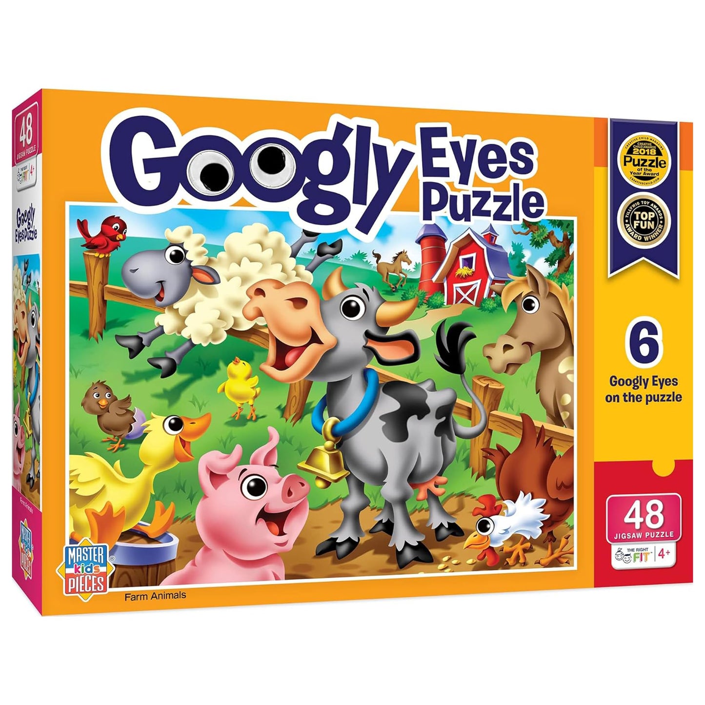MasterPieces 48 Piece Jigsaw Puzzle for Kids, Farm Animals, 14"x19", Educational Fun Game, Model 11712