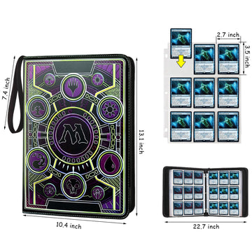 MTGPRO 9 Pocket Card Binder Trading Card Binder enhanced 720 Double PU Card Collection Binder with Sleeves Card Folder for MTG  TCG  Sports Cards  (Purple)