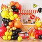 Red Yellow Black Balloon Arch, Fire Truck Balloon Garland For Firefighter Birthday Party Decorations, Fire Truck Theme Yellow An