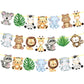 Jungle Safari Animal Banners 2pcs Safari Animals Birthday Party Cutout Banners Animal Theme Party Garland Decorations for Wild O