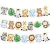 Jungle Safari Animal Banners 2pcs Safari Animals Birthday Party Cutout Banners Animal Theme Party Garland Decorations for Wild O