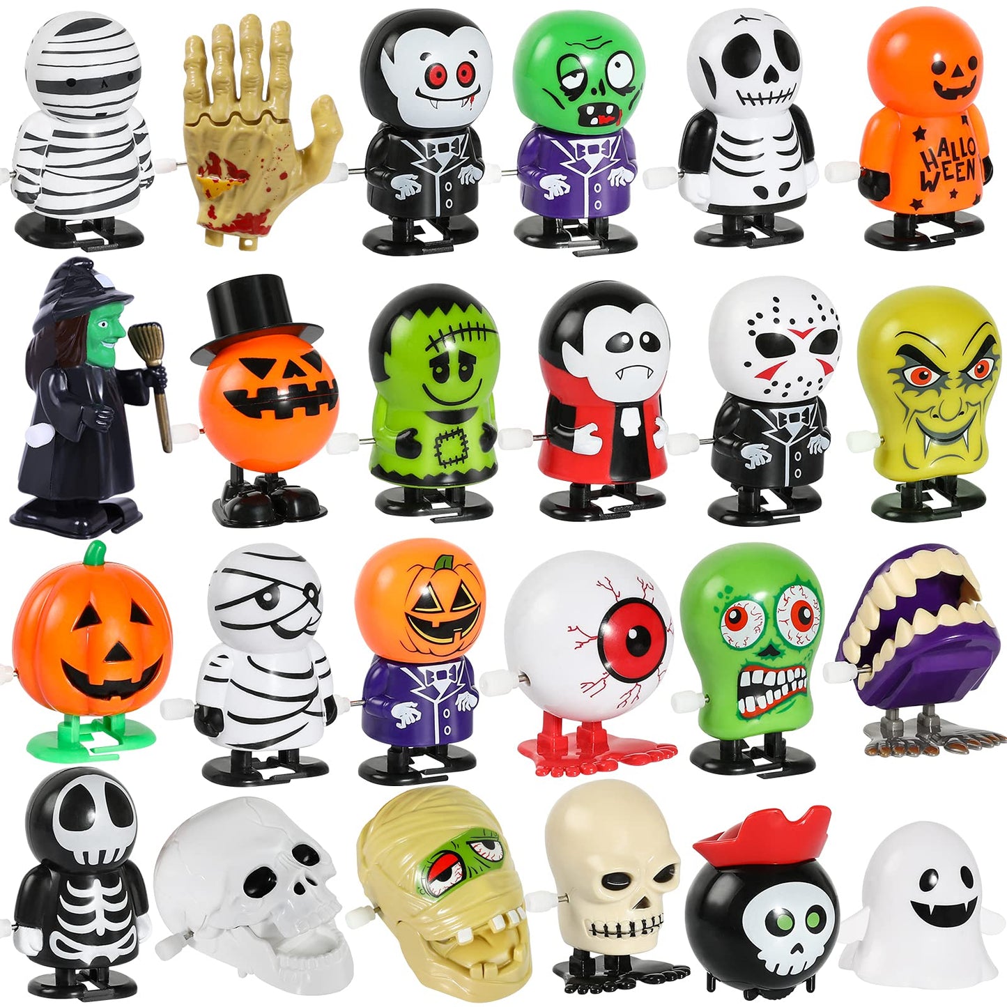 Max Fun 24Pcs Halloween Wind Up Toys Assortment For Halloween Party Favors Treat Bag Stuffers Goody Bag Filler Halloween Treats Prizes (Halloween)