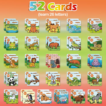 Aizweb Alphabet Match Game,Memory Game,52 Pcs Abc Learning Letter Flash Cards For Toddlers Ages 3 4 5,Educational Toys For Pre K Preschool Kindergarten Learning Activities Classroom Must Haves