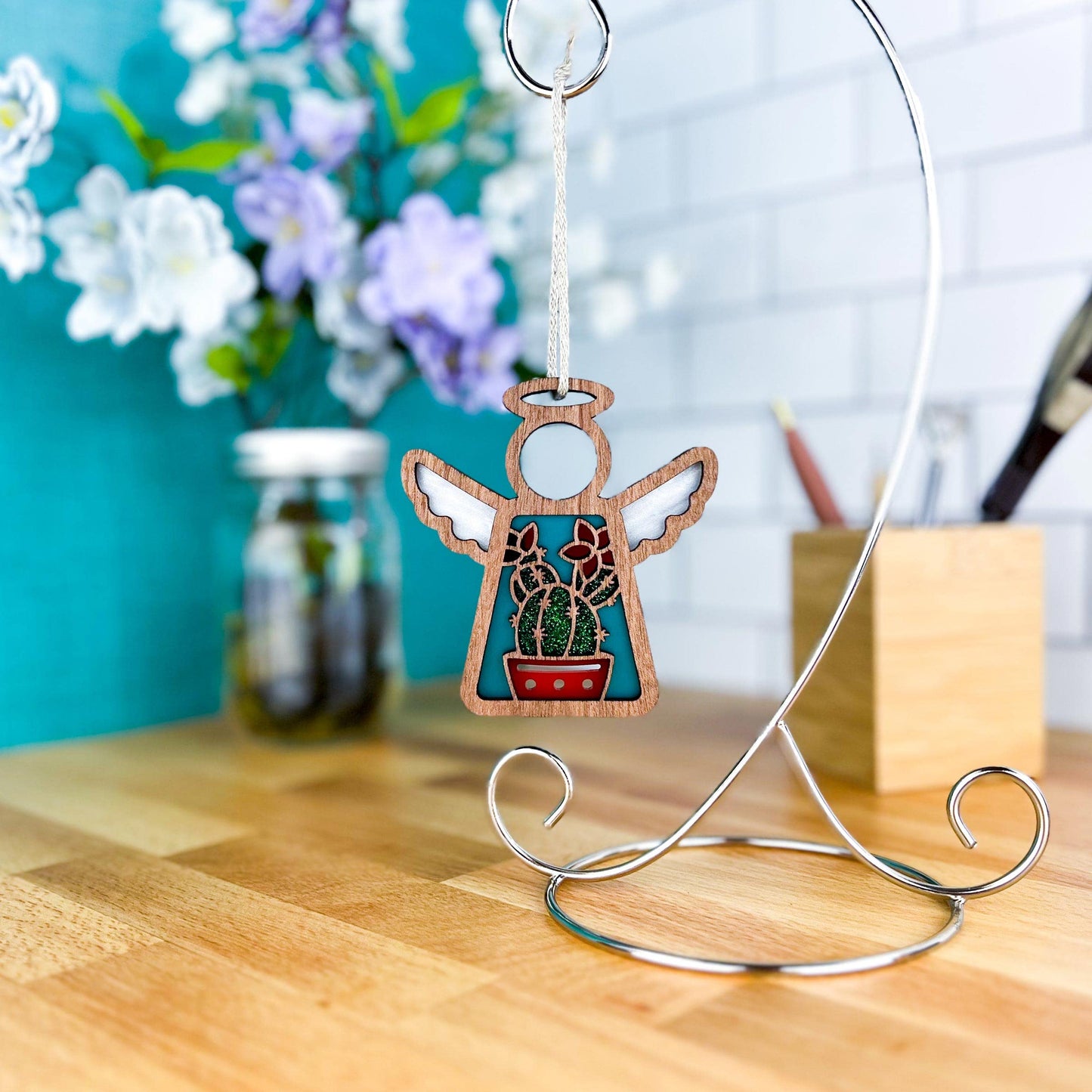 Cactus Christmas Ornament for Small Christmas Tree - Western - Angel in Heaven Memorial Ornament for Loss of Grandfather Grandmo