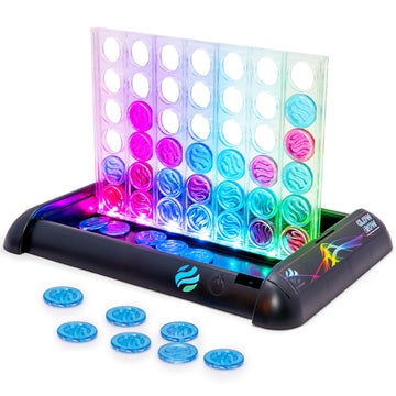 Glow In A Row Light-Up 4 In A Row Board Game, Strategy Games For Kids Ages 6 And Above, 2 Player Game, Perfect For Kids And Adul