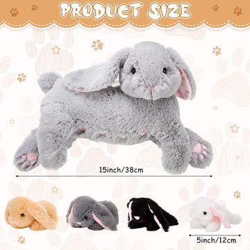 Hydren Nursing Bunny Stuffed Animal Plush Toys 15 Inch Plush Bunny Mommy With 4 Stuffed Magnetic Baby Rabbit Plushies For Kids B