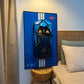 iLuane Display Wallboard for Lego Technic Bugatti Chiron 42083 - Blue Aluminum, Medium Size, Wall Mount Home Office Décor
