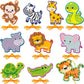 10 Pieces Kids Jungle Animal Lacing Cards Safari Animal Sewing Cards Thick Cardboard Double Sided Lacing Playing Games for Child