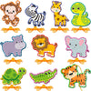 10 Pieces Kids Jungle Animal Lacing Cards Safari Animal Sewing Cards Thick Cardboard Double Sided Lacing Playing Games for Child