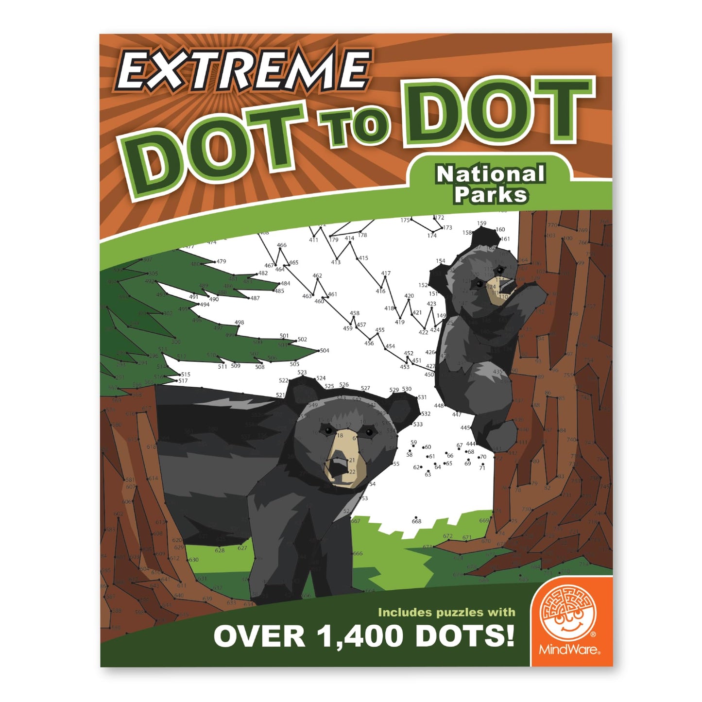 MindWare Extreme Dot-to-Dot: National Parks - Connect-The-dot Activity & Coloring Book for Kids, Teens & Adults - 32 Engaging Pu