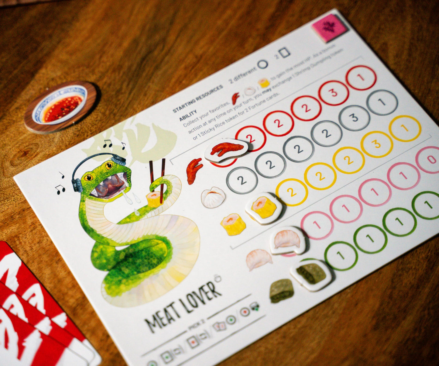 Kids Table Board Gaming Steam Up: A Feast of Dim Sum, Strategy Board Game, Cardboard, HBQ1102KTBG, Red and Green