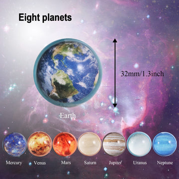 Pllieay 24Pcs Space Solar System Eight Planets Themed Bouncy Balls For Kids Party Favors, Gift Bag Filling, 32Mm