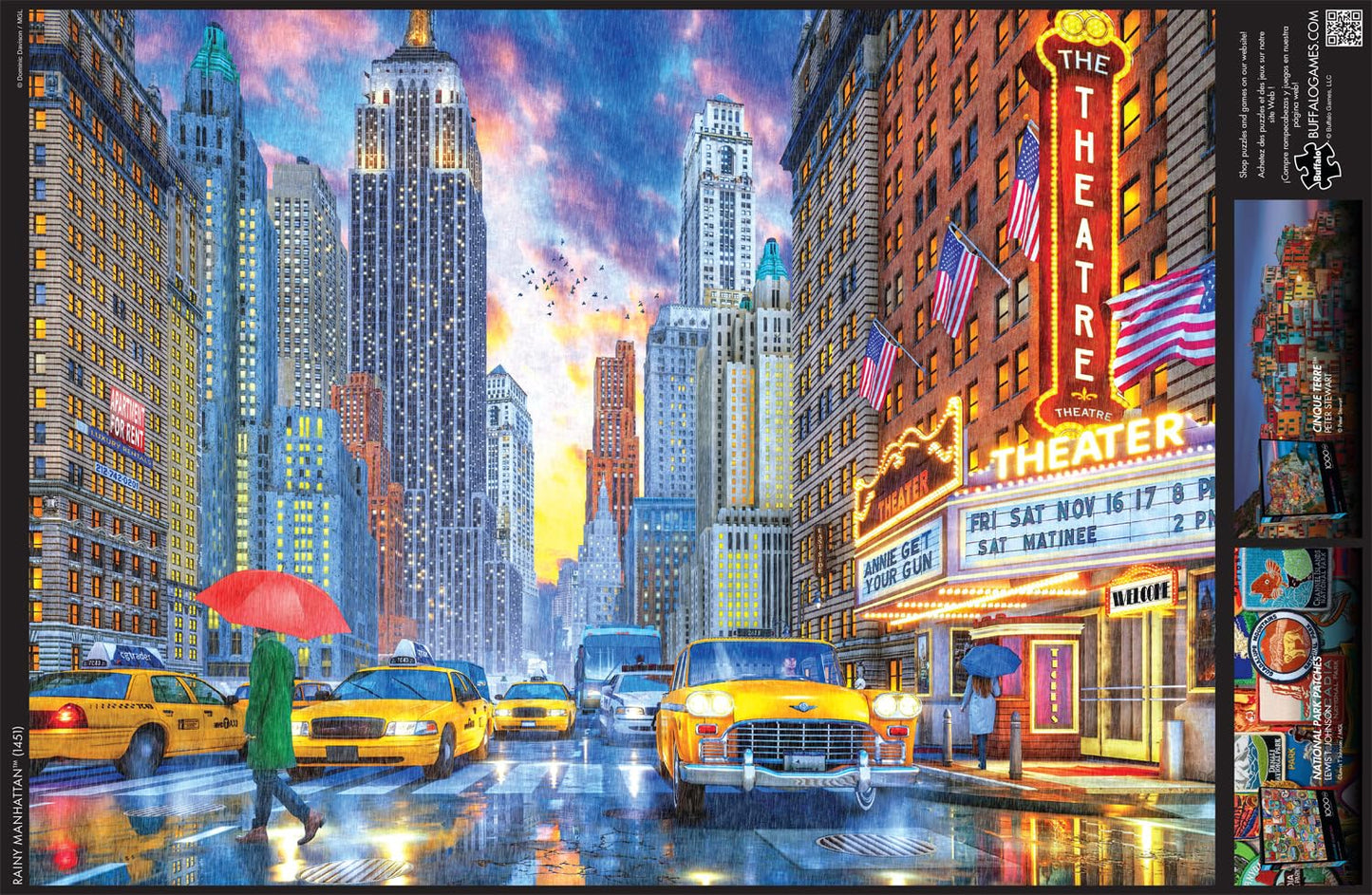 Buffalo Games - Dominic Davison - Rainy Manhattan - 1000 Piece Jigsaw Puzzle For Adults -Challenging Puzzle Perfect For Game Nights - Finished Size Is 26.75 X 19.75