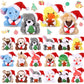 Blueweenly 24 Pcs Mini Christmas Stuffed Animal Bulk Christmas Plush Keychain Decorations Xmas Small Plush Animal Toys With Sant