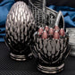 ARUOHHA DND Metal Dice Black Red Dragon Egg Dice with Rotating Dragon Egg Shell, Dungeons and Dragons Role Playing Game RPG D&D