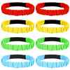 Augshy 8Pcs 3 Legged Race Bands Elastic Tie Rope, 4 Assorted Colors for Relay Race Game Carnival Field Day Backyard Game Party S
