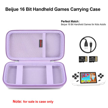Elonbo Carrying Case Compatible With Beijue 16 Bit Handheld Games For Kids Adults, Classic Retro Video Games Travel Storage Cove