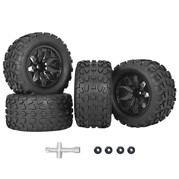 RC Station 12mm Hex RC Wheels and Tires 1/10 Scale 2.8 RC Truck Tires and Wheels for Traxxas Rustler Stampede Hoss E-Revo 2wd 4x