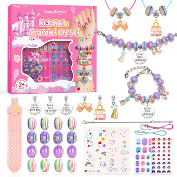 Kids Toys Bracelet Making Kit, Kid Make Up Kits for Kid Age 4-12 Jewelry Beads Toy Set, Preschool Toddler Girls Makeup Charms Se