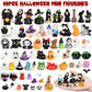 PLULON 68Pcs Halloween Miniatures Figurines  Mini Resin Figures Tiny Small Ghost Skull Pumpkin Ornaments for Crafts Fairy Garden Dollhouse Party Decor Village Accessories Bag Fillers