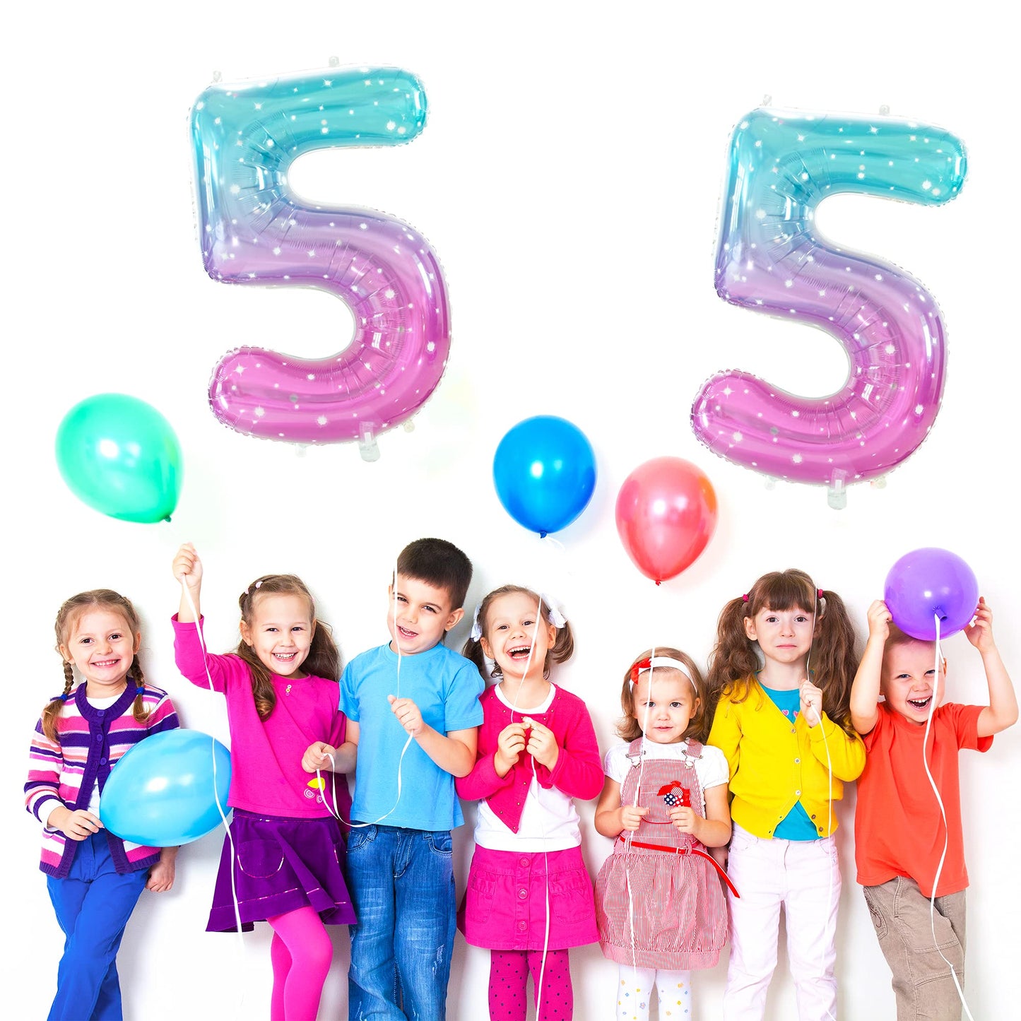 Gifloon Number 5 Balloon, Large Number Balloons 40 Inch, 5Th Birthday Party Decorations Supplies 5 Year Old Birthday Sign Decor