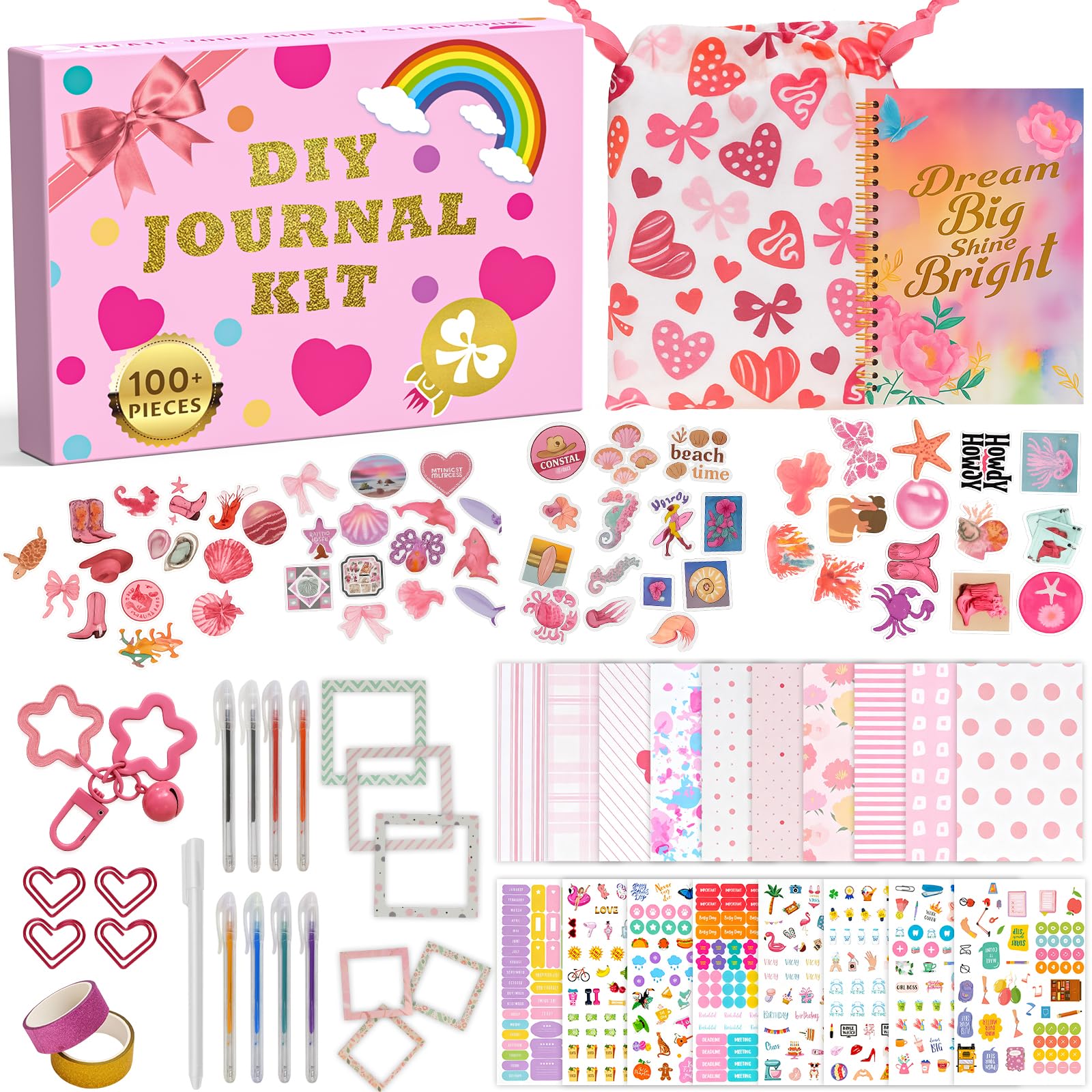 DIY Journal Kit for Girls 8-14 Gifts for Teen Girls Trendy Stuff Stocking Stuffers for Teen Girls Scrapbook Diary Supplies Set  Birthday Gifts for Girl Teen Daughter 6 7 8 9 10 11 12 13 14 Year Old