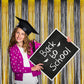 Melsan Foil Curtain Tinsel Backdrop - 3.2ft X 8ft Black and Gold Fringe Curtain Photo Streamers Backdrop for Halloween, Graduati