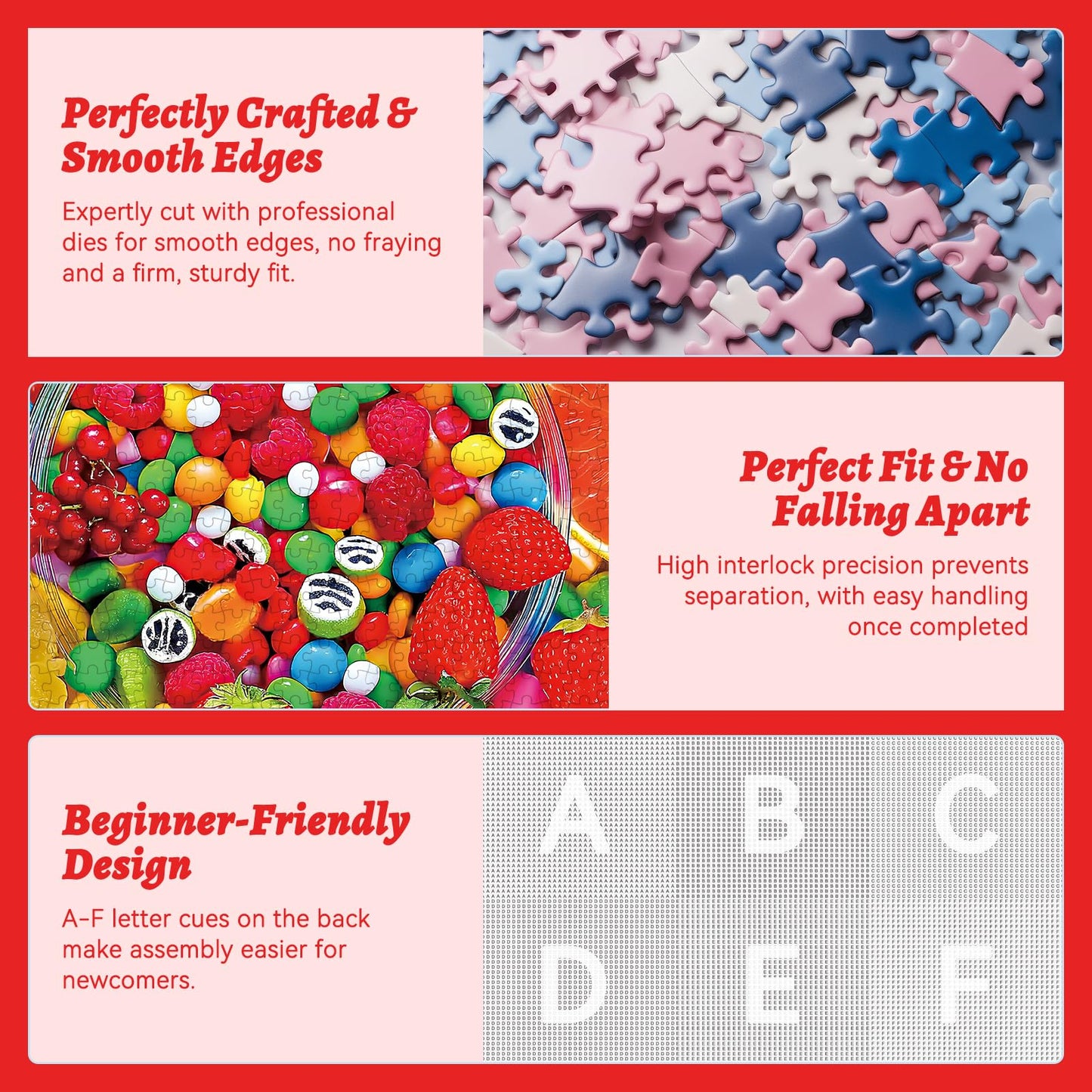 HQXXJW 300 Piece Puzzles for mature-themeds  300 Piece Puzzles for mature-themeds Large Piece  Fruit Candy Jigsaw Puzzle Funny Gift for mature-themed Kids Senior Challenging Family Games Toy  20.5 X 15 in