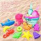Aclarastra Collapsible Beach Sand Toys for Kids - Travel Beach Toys with 2 Collapsible Beach Buckets, Mesh Bags, Animal Sand Mol