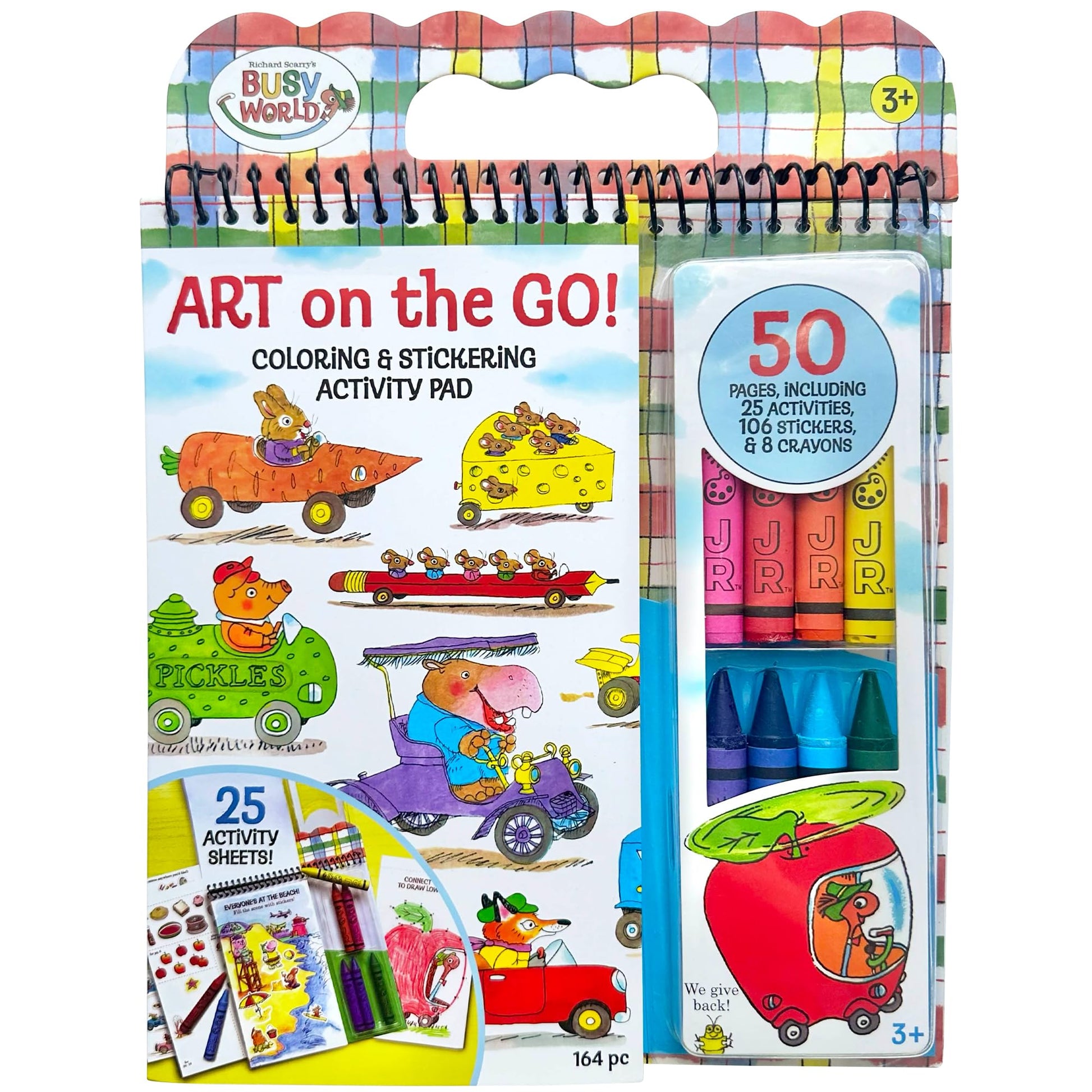 Bright Stripes Richard Scarrys Busy World Art on The Go - Travel Coloring Kit for Kids Art Supplies Arts & Crafts Kits for Kids