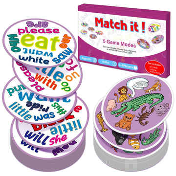 Edulok Memory Card Game, Kids Sight Word Piles Card Games, Animal Table Match Game For Toddlers, Indoor Recess Family Games, Pre