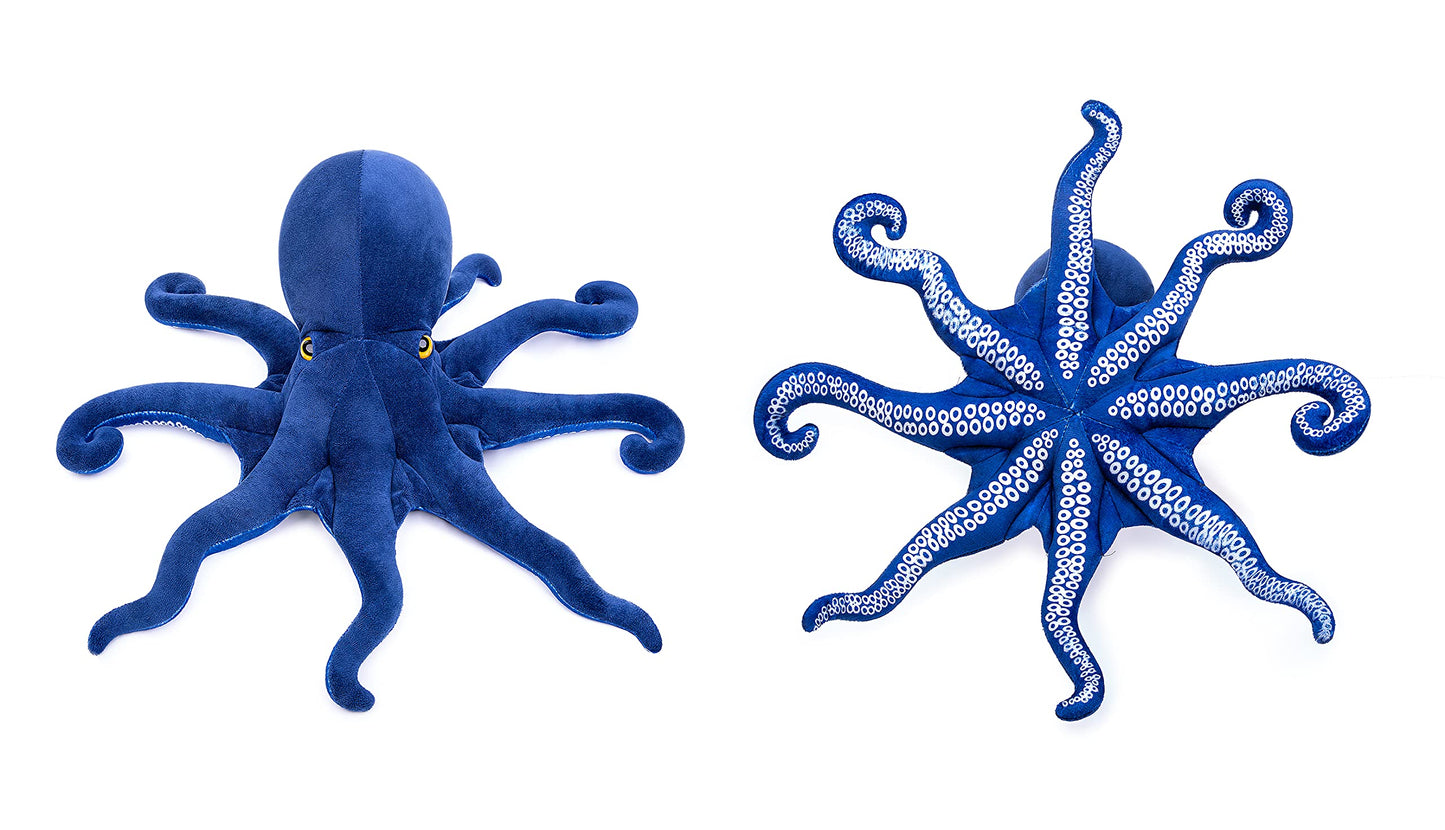 Zhongxin Made Simulation Octopus Plush Toy - Large 32Inch Blue Soft Octopus Stuffed Animals, Lifelike Deep Sea Creeping Animal O