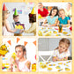 CY2SIDE Yellow Rubber Duck Stationery Gift- 24 Pack Yellow Cute Animal 4-in-1 Duck Ballpoint Pens with Sticky Notes Stickers and