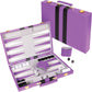 Backgn Set 11 inch  Small - Classic Board Game for mature-themeds and Kids with enhanced Leather Case - Includes Strategy & Tip Guide (Purple)