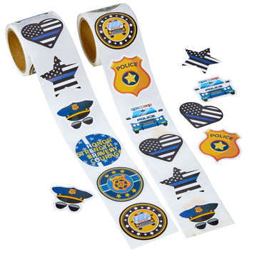 Playbees Police Stickers For Kids - 200 Pack Of Law Enforcement Themed Designs - Kids' Educational Arts And Crafts, Back To Scho