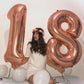 18 Balloon Number, Rose Gold Number 18Th Birthday Balloons 40 Inch, 18 Years Old Rose Gold Birthday Decorations For Boys Girls,